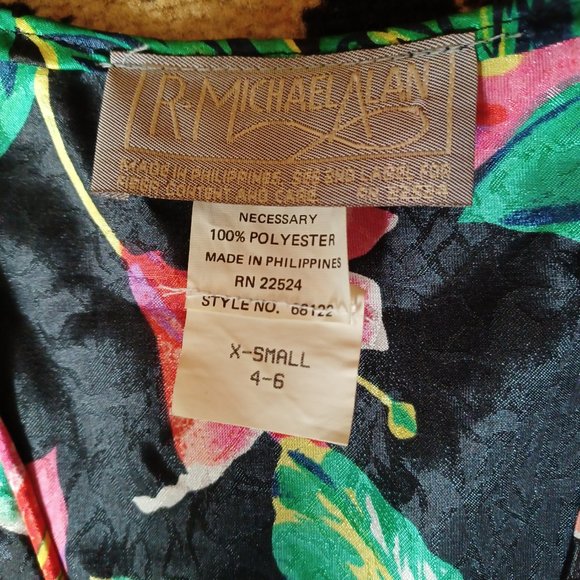 Mint Condition Vintage Tropical Jungle Print Dressing Gown With Pockets - Picture 3 of 10
